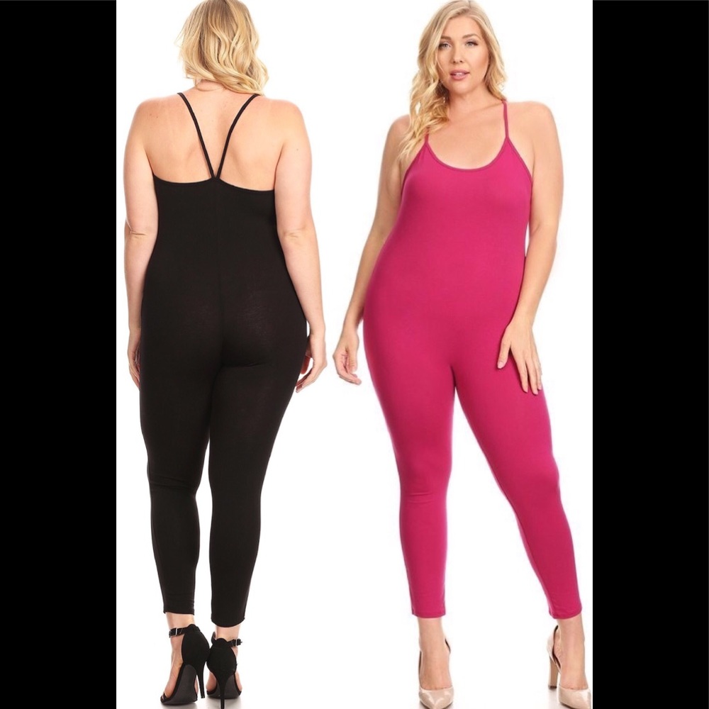 Plus Size Cami Catsuit w/ Racerback 1X 2X 3X